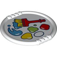 Lego Duplo Disk with Paint and Paintbrush Print