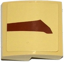 Lego Slope, Curved 2 x 2 x 2/3 with SW Wookiee Gunship Pattern 1 Model Right Side (Sticker) - Set 75084