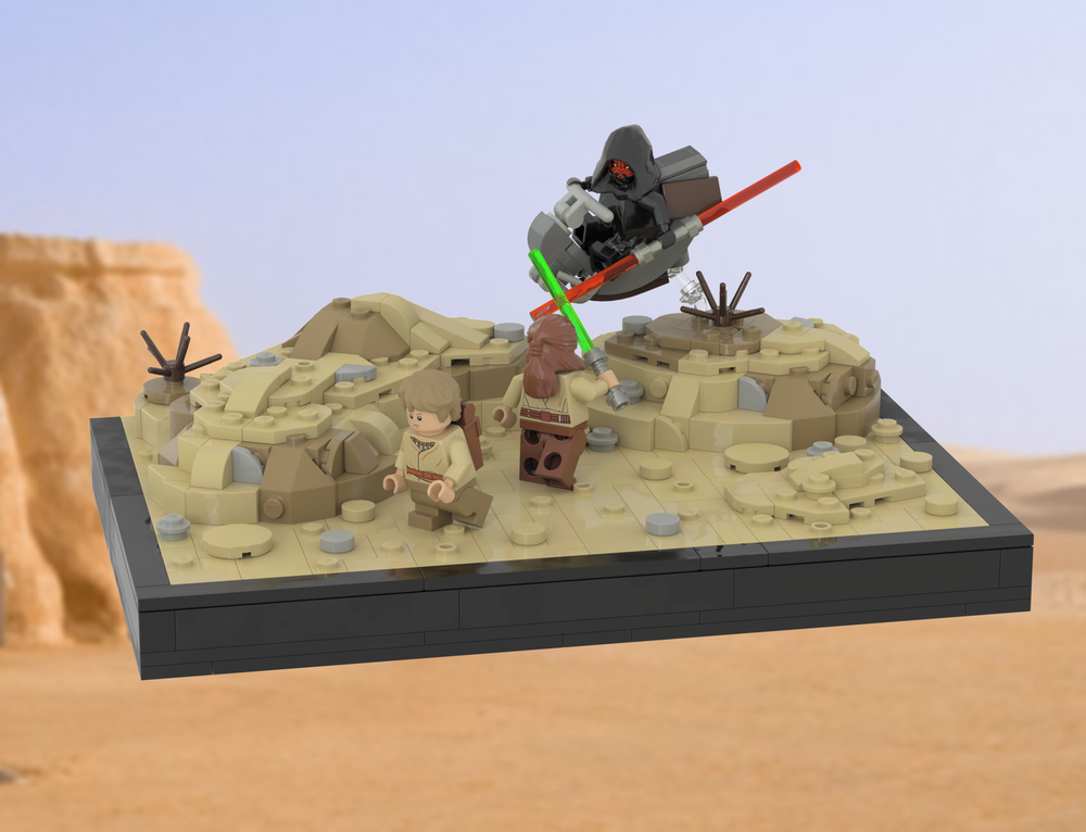 Lego Qui-Gon & Anakin VS Maul on Tatooine - Diorama