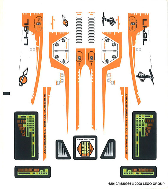 Lego Sticker Sheet for Set 7647-1