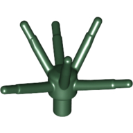Lego Plant, Flower Stem with Bar and 6 Stems / Dark Green