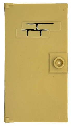 Lego Door 1 x 4 x 6 with Stud Handle with Bricks and Reddish Brown Mortar Pattern (Sticker) - Set 76451