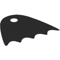 Lego Neckwear Cape, Short, Scalloped 4 Points, One Top Hole [Spongy Stretchable Fabric] / Black