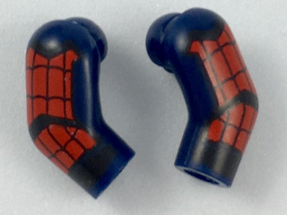 Lego Arm, (Matching Left and Right) Pair with Black and Red Webbing, Chevron Pattern
