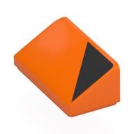 Lego Brick Sloped 30° 1 x 2 x 2/3 with Black Triangle Print