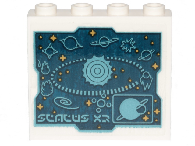 Lego Panel 1 x 4 x 3 with Side Supports - Hollow Studs with Systar System Stellar Map Pattern (Sticker) - Set 70830