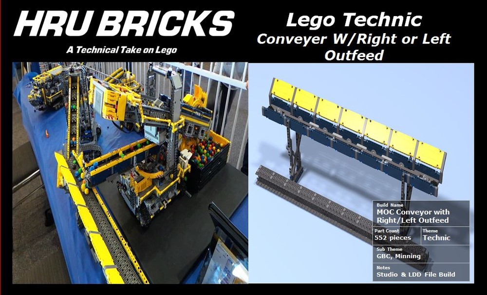 Lego M&M Quarry MOC - Accumulating Conveyor Right or Left Outfeed