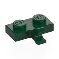Lego Plate Special 1 x 2 with Clip Horizontal on Side / Dark Green