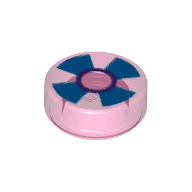 Lego Tile Round 1 x 1 with Stylised Maltese Cross Print