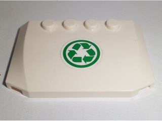 Lego Wedge 4 x 6 x 2/3 Triple Curved with Green Recycling Arrows in Circle Pattern (Sticker) - Set 60118
