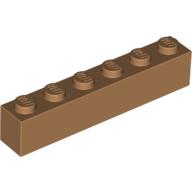 Lego Brick 1 x 6 / Medium Nougat