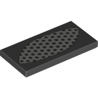 Lego Tile 2 x 4 with Silver Grid Print
