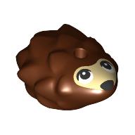 Lego Animal, Hedgehog Baby with Tan Face print / Reddish Brown