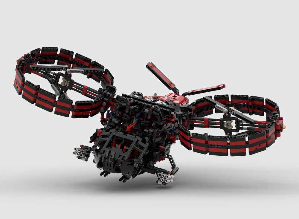 Lego 42082 Samson SA-2-inspired Sci-Fi Helicopter & Link Shak - LEGO Technic Rough Terrain Crane Alternate Build_(Fan MOC)