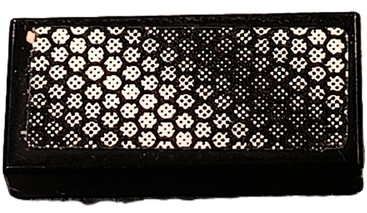 Lego Tile 1 x 2 with Grille with Silver Honeycomb Hexagons Pattern (Sticker) - Set 42138
