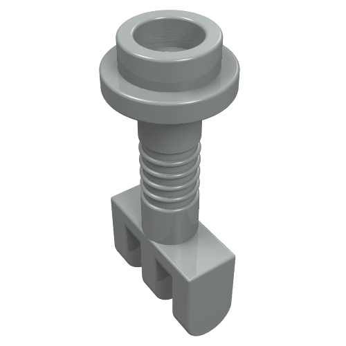 Lego Hinge Bar with 3 Fingers and End Stud (Control Lever) / Light Gray