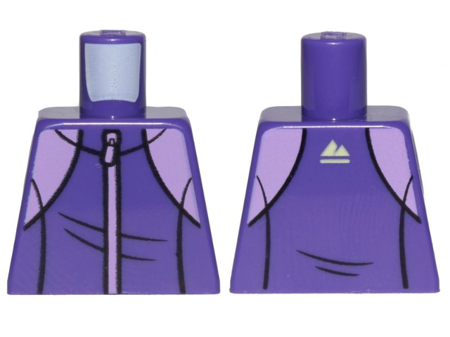 Lego Torso Tracksuit with Medium Lavender Zipper and White Mountain Logo on Back Pattern / Dark Purple