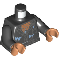 Lego Torso Shirt, Open, Hairy Chest, Water Marks, Belt and Pendent Print (Ian Malcolm), Black Arms, Nougat Hands