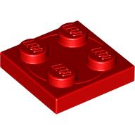 Lego Turntable 2 x 2 Plate, Light Bluish Gray Top [Complete Assembly] / Red