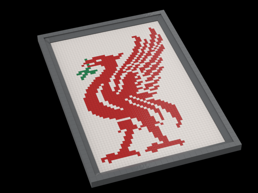 Lego Liver Bird Mosaic with Picture Frame