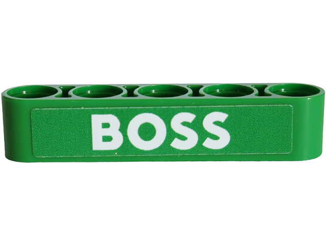Lego Technic, Liftarm Thick 1 x 5 with White 'BOSS' Pattern (Sticker) - Set 42240