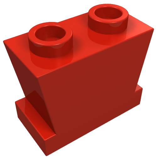 Lego Brick 1 x 2 Tapered (Legs Old) / Red