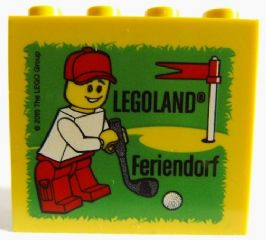 Lego Brick 2 x 4 x 3 with Legoland Feriendorf Minigolf Pattern