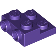 Lego Plate Special 2 x 2 x 2/3 with Two Studs On Side and Two Raised [Solid Anti-stud] / Dark Purple