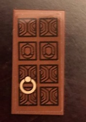 Lego Tile 2 x 4 with Door with Gold Pull Ring Pattern Right Side (Sticker) - Set 71043