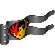 Lego Duplo Flag Wavy 2 x 5 with Red Phoenix and Yellow Fire Print / Black