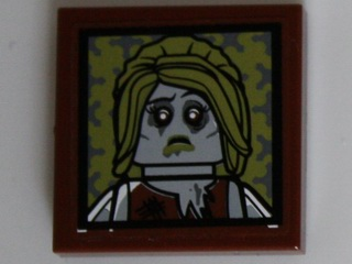 Lego Tile 2 x 2 with Zombie Bride Portrait Pattern (Sticker) - Set 10228