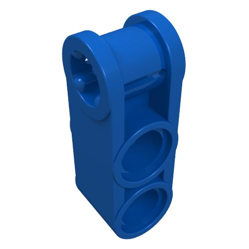 Lego Technic Axle and Pin Connector Perpendicular 3L with 2 Pin Holes / Blue