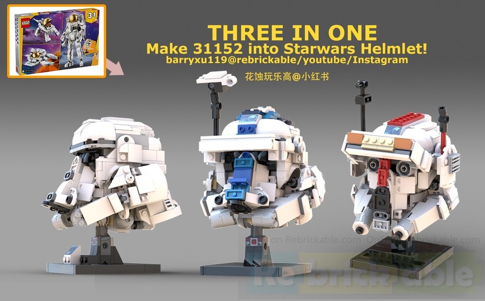Lego Make 31152 into Snow trooper and Clone Helmet!