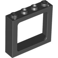 Lego Window 1 x 4 x 3 Train with Shutter Holes and Solid Studs on Ends / Black
