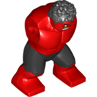 Lego Body Giant, Hulk (Red) with Messy Hair and Black Pants Print / Red