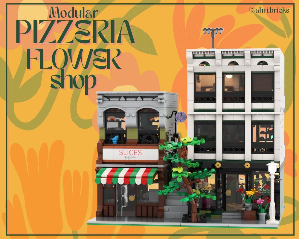 Lego Modular Pizzeria and Flower Shop