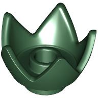 Lego Crown / Flower / Egg Shell Half / Dark Green