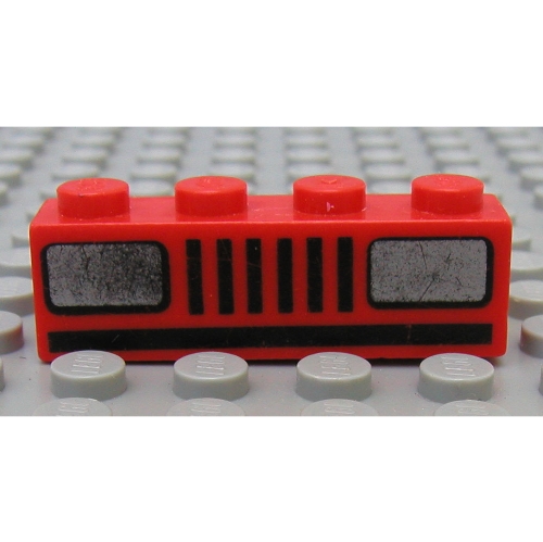 Lego Brick 1 x 4 with Basic Car Headlights Print