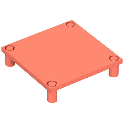 Lego Scala, Table 7 x 7 x 1 1/3 / Salmon