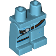 Lego Hips and Medium Azure Legs with Brown Straps Print