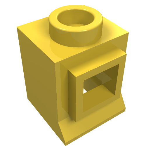 Lego Window 1 x 1 x 1 Classic with Short Sill, No Glass / Yellow