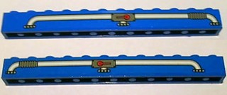 Lego Brick 1 x 12 with Tube and Valve Pattern on Both Sides (Stickers) - Set 2126 / Blue