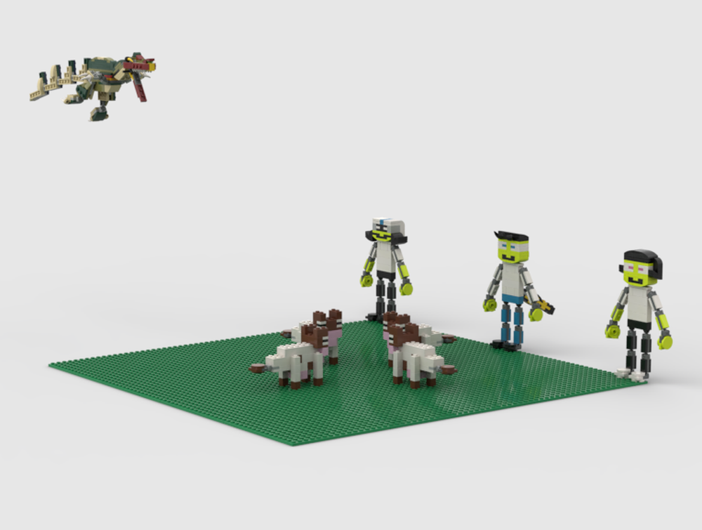 Lego PBS kids: Dee, del, and dot with the tiny cows