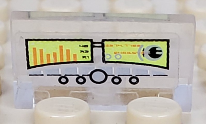 Lego Panel 1 x 2 x 1 with Flight Data Pattern (Sticker) - Set 7645