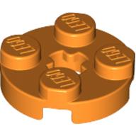 Lego Plate Round 2 x 2 with Axle Hole Type 1 (+ Opening) / Orange