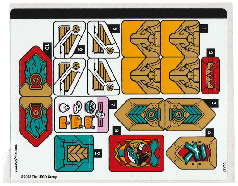 Lego Sticker Sheet for Set 80066-1