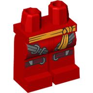 Lego Hips and Red Legs with Bright Light Orange Sash, Silver Straps, Dark Red Knee Wraps print