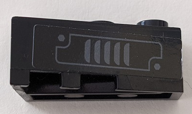 Lego Wedge 3 x 2 Right with Dark Bluish Gray Vent Pattern (Sticker) - Set 70915