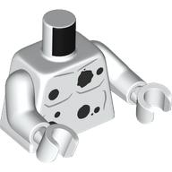 Lego Torso, Muscles, Black Spots Print, White Arms and Hands / White
