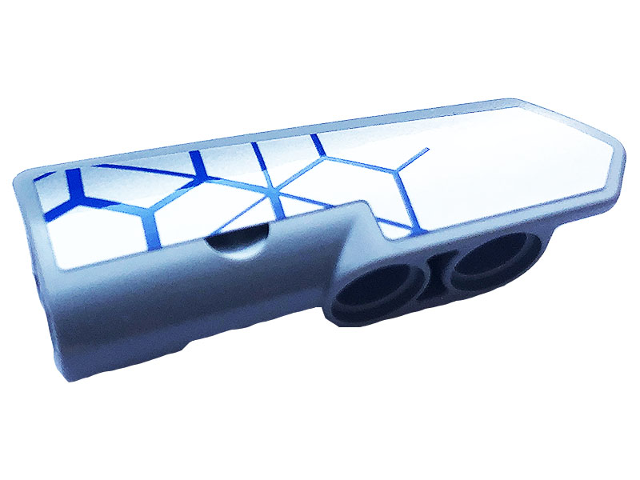 Lego Technic, Panel Fairing #22 Very Small Smooth, Side A with Silver and Blue Race Pattern (Sticker) - Set 42123